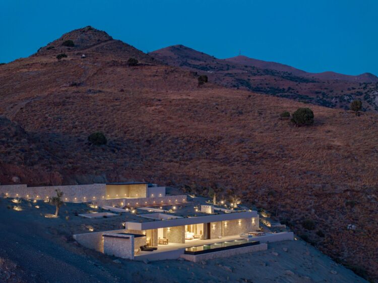 Villa Terra Luxuriöses Ferienhaus Kreta Mit Pool Mieten Abendstimmung