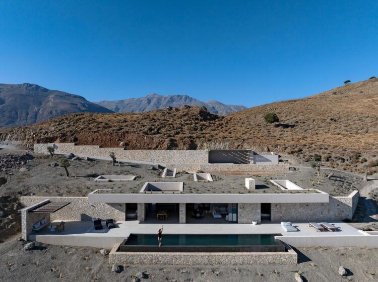 Villa Terra Luxus Ferienhaus Kreta Mit Pool Mieten Frontansicht