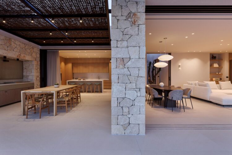 Villa Terra Luxus Ferienhaus Kreta Mit Pool Mieten Offener Wohnbereich