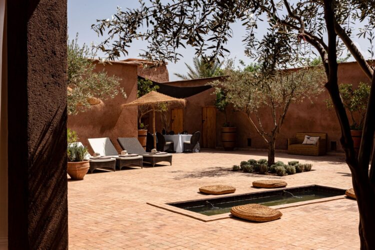Villa Terre Au Ciel Luxus Ferienhaus Marrakesch Mieten Innenhof
