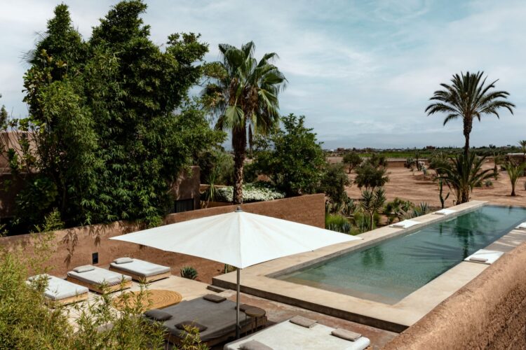 Villa Terre Au Ciel Luxus Ferienhaus Marrakesch Mieten Poolbereich