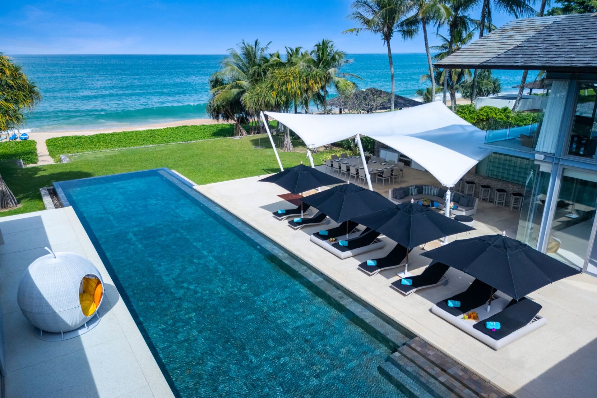 Villa Tievoli Luxus Ferienhaus Phuket Am Strand Mieten Poolbereich