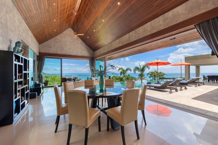 Villa Tiga Luxus Ferienhaus Koh Samui Mit Pool Mieten Esstisch