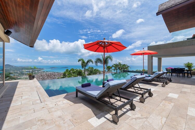 Villa Tiga Luxus Ferienhaus Koh Samui Mit Pool Mieten Meerblick