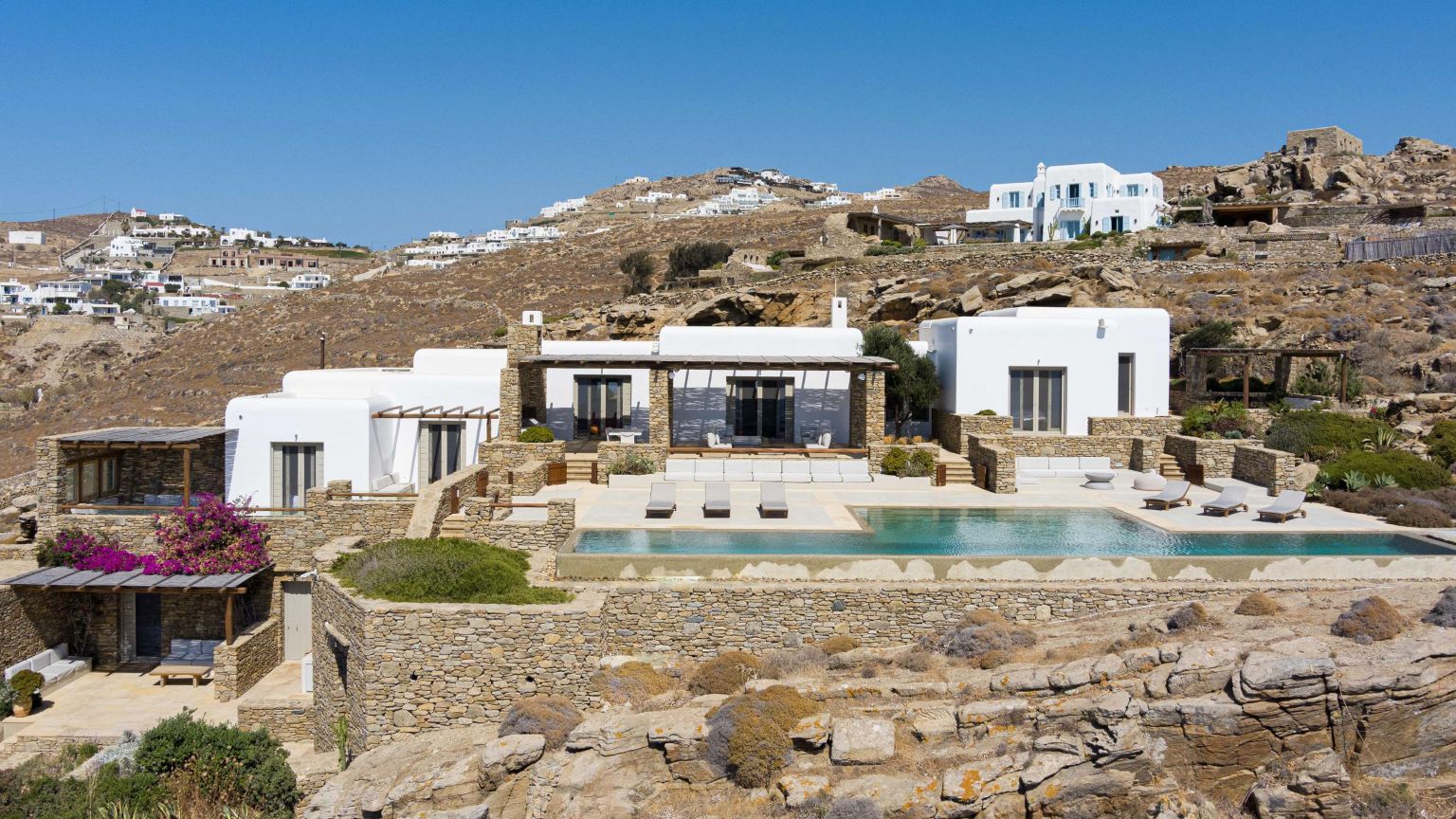 Villa Tinos Luxus Ferienhaus Mykonos Mit Pool Mieten Außenansicht
