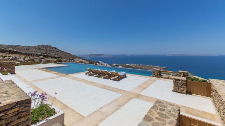 Villa Tinos Luxus Ferienhaus Mykonos Mit Pool Mieten Poolterrasse