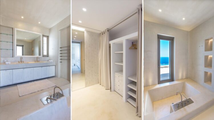 Villa Tinos Luxus Ferienvilla Mykonos Mit Meerblick Mieten Bad