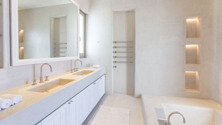 Villa Tinos Luxus Ferienvilla Mykonos Mit Meerblick Mieten Badezimmer