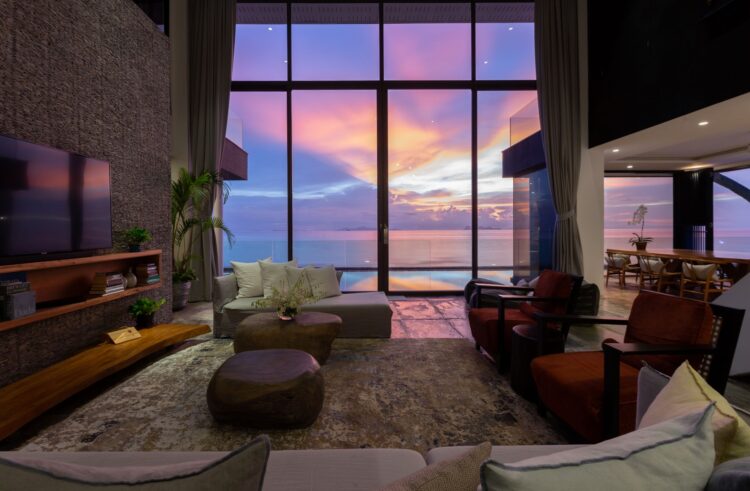 Villa U Luxus Ferienvilla Koh Samui Am Strand Mieten Wohnzimmer