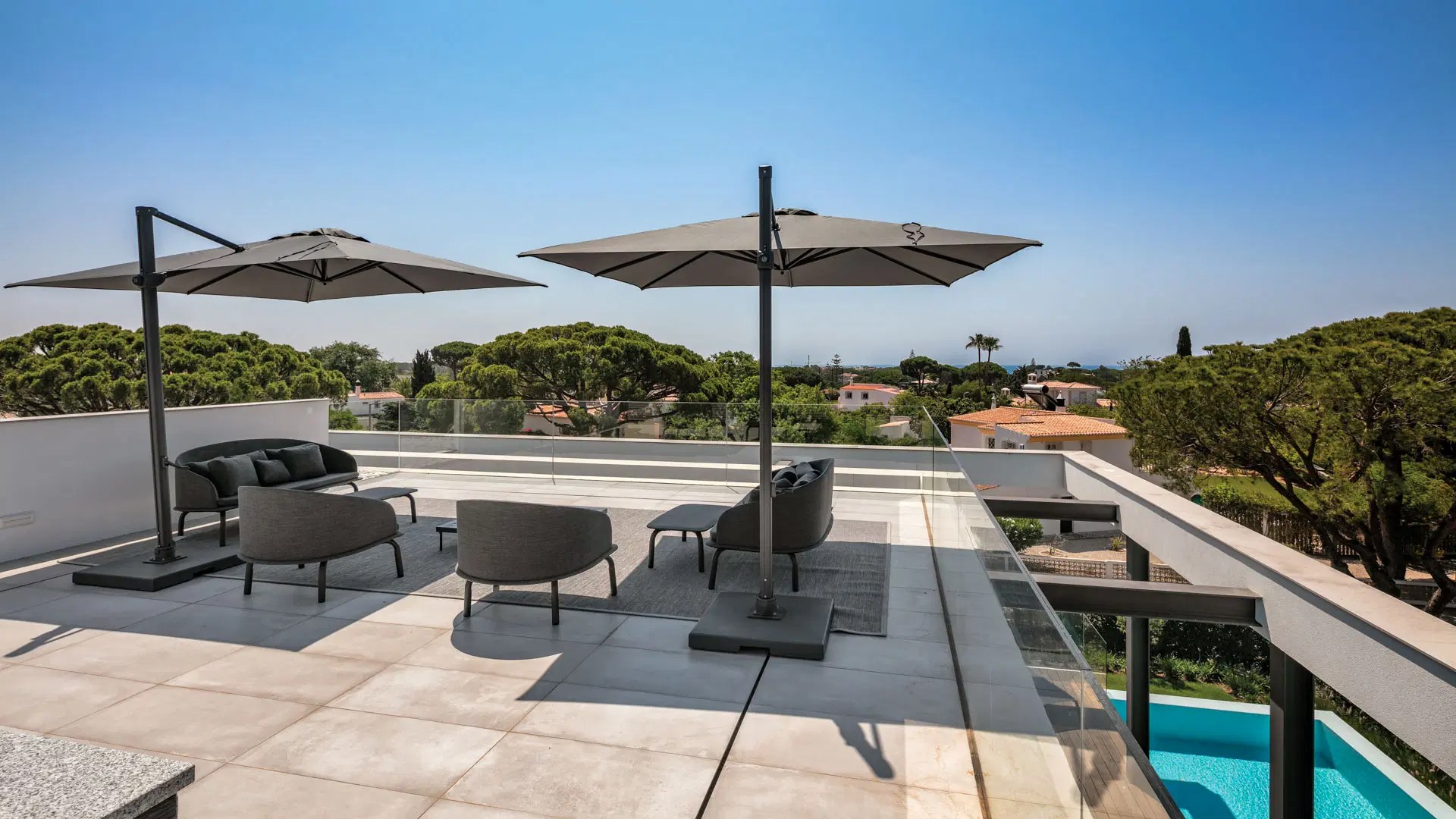 Villa Vale Do Lobo Luxus Ferienhaus Algarve Portugal Mieten Dachterrasse