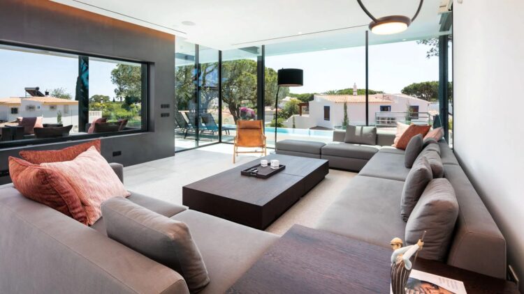 Villa Vale Do Lobo Luxus Ferienhaus Algarve Portugal Mieten Wohnzimmer