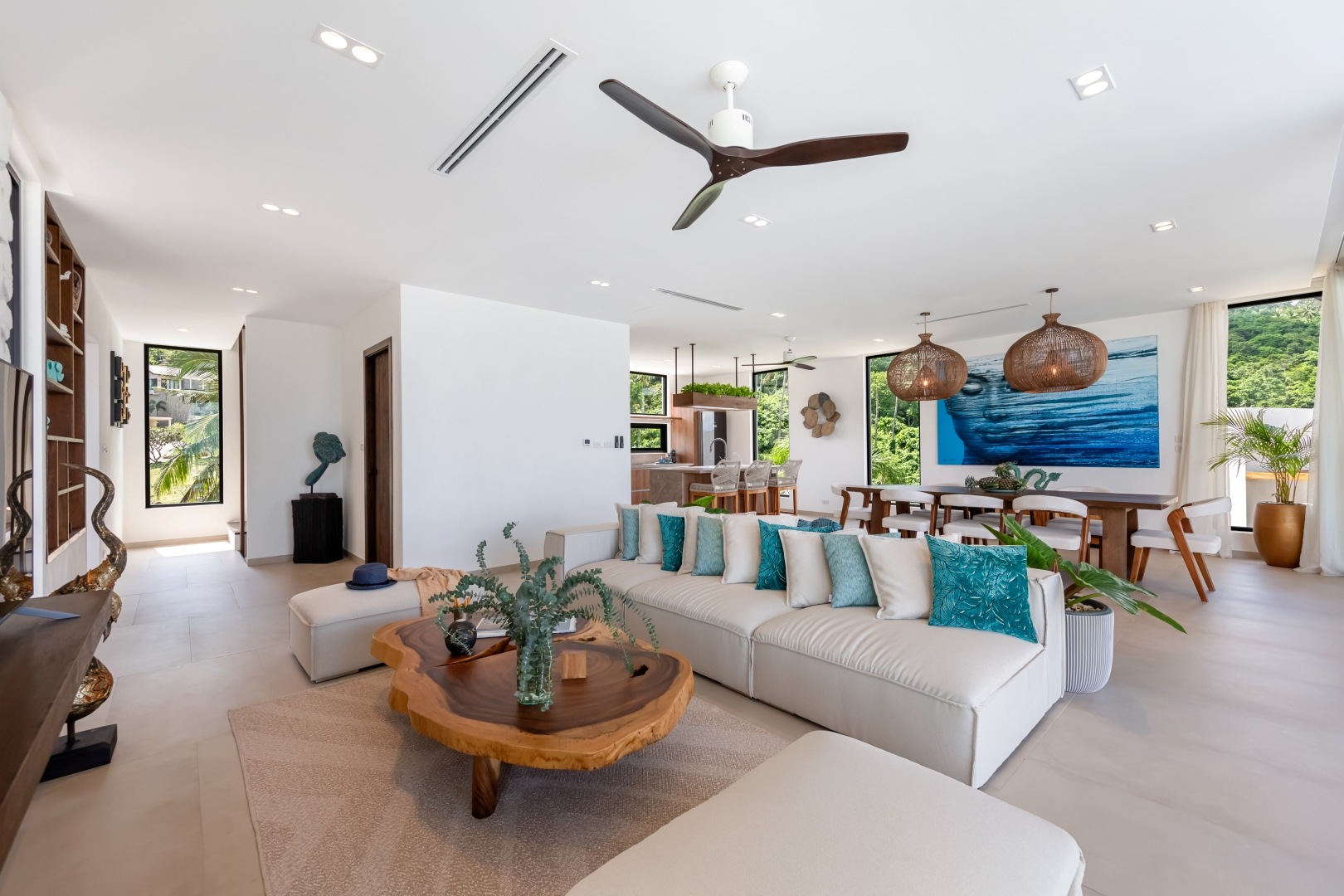 Villa Vida Luxus Ferienhuas Koh Samui Mit Pool Mieten Wohnbereich