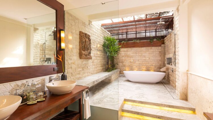 Villa Waimaree Luxus Ferienhaus Koh Samui Am Strand Mieten Badewanne