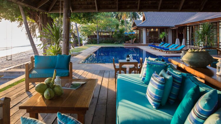 Villa Waimaree Luxus Ferienhaus Koh Samui Am Strand Mieten Lounge Area