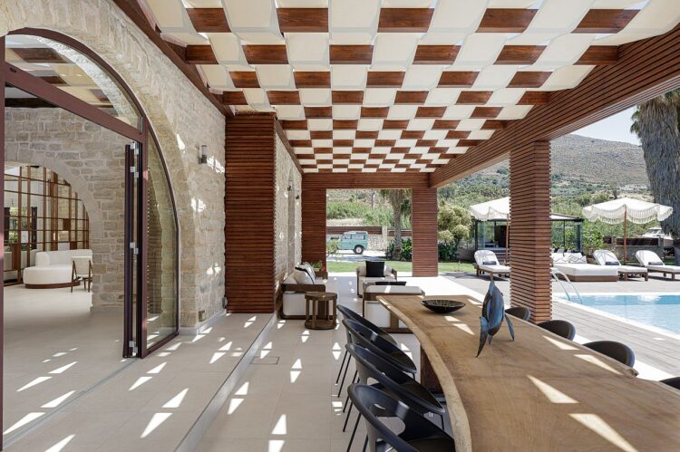 Villa Xenia Luxus Ferienhaus Kreta Am Strand Alfresco Essbereich