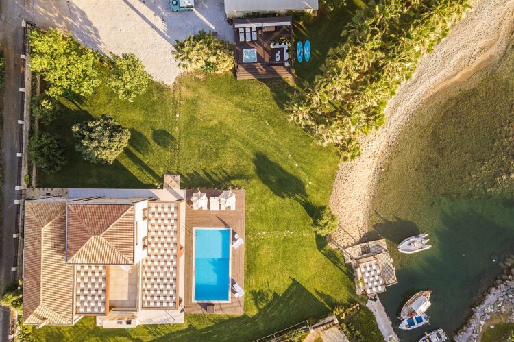 Villa Xenia Luxus Ferienhaus Kreta Am Strand Drohne