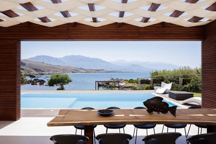 Villa Xenia Luxus Ferienhaus Kreta Am Strand Tisch
