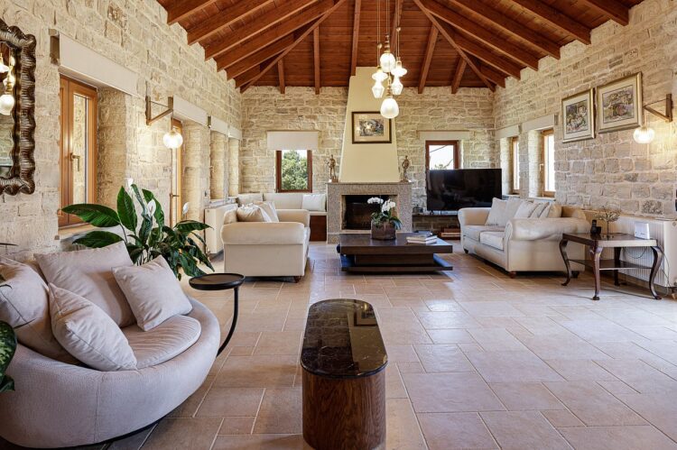 Villa Xenia Luxus Ferienhaus Kreta Am Strand Wohnbereich
