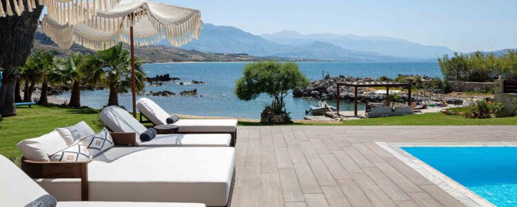 Villa Xenia Luxus Ferienvilla Kreta Am Strand Mieten Poolterrasse