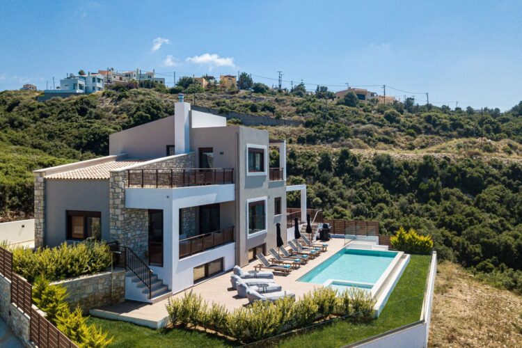 Villa Yara Luxus Ferienhaus Kreta Mieten Außenansicht