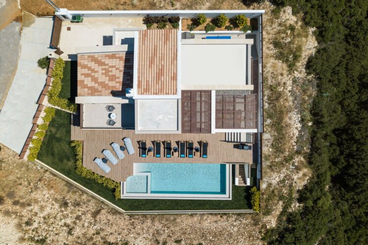 Villa Yara Luxus Ferienhaus Kreta Mieten Drohne