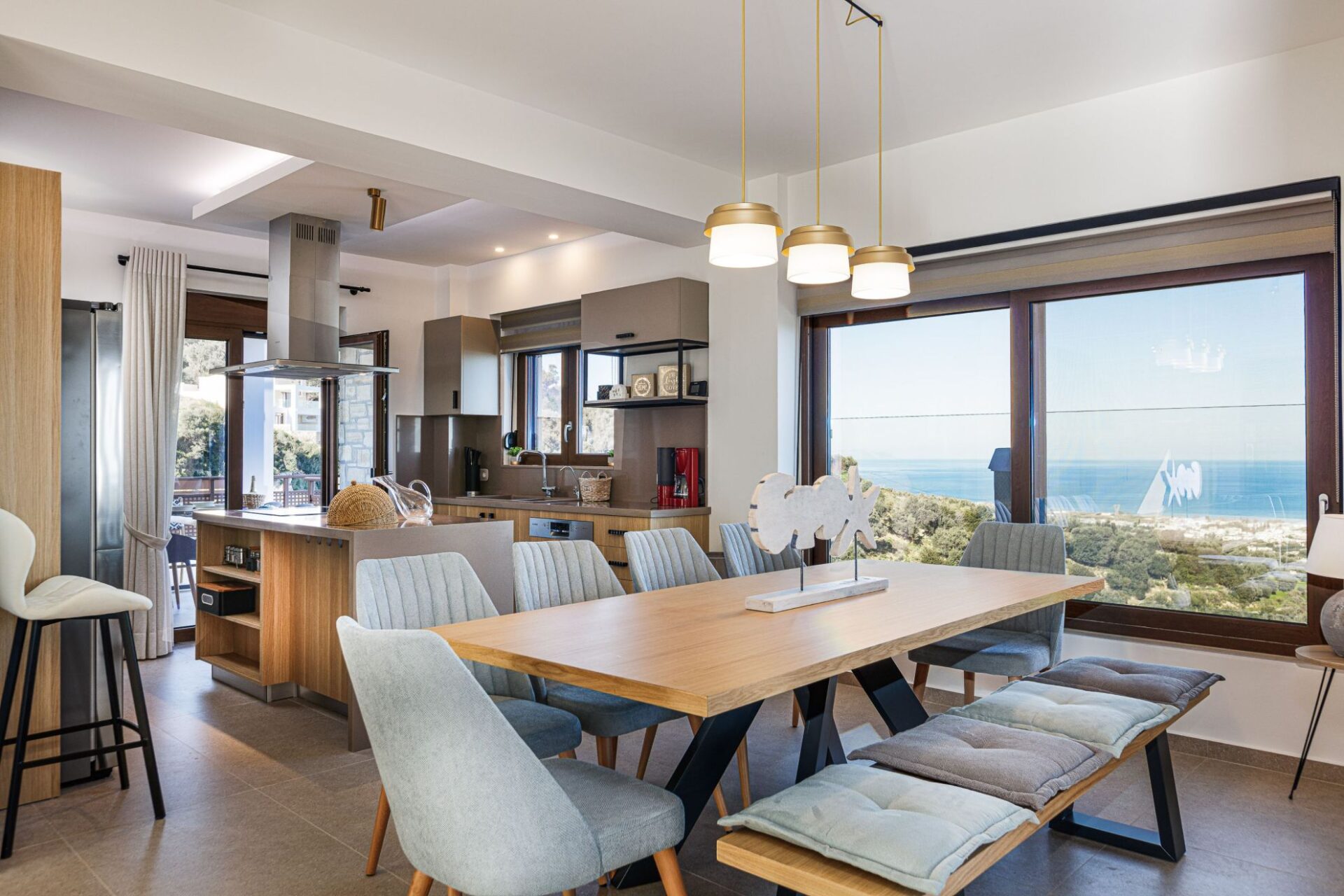 Villa Yara Luxus Ferienhaus Kreta Mieten Esstisch