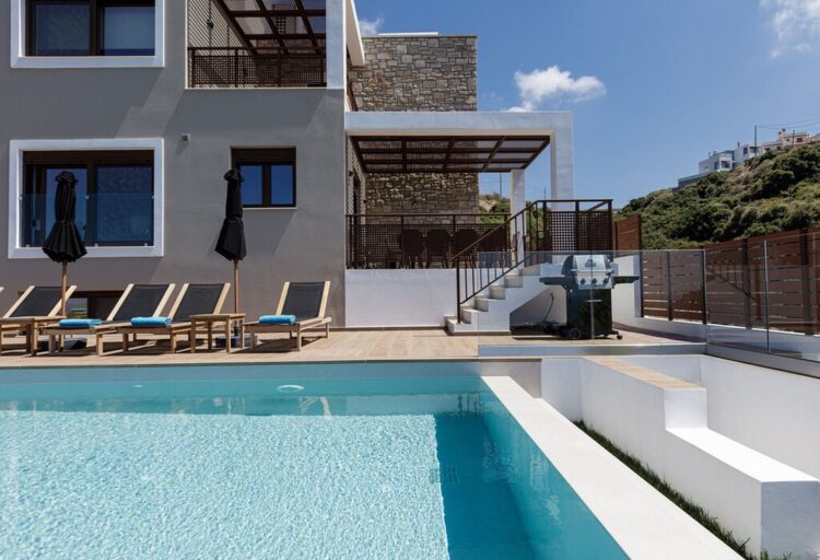 Villa Yara Luxus Ferienhaus Kreta Mieten Poolterrasse