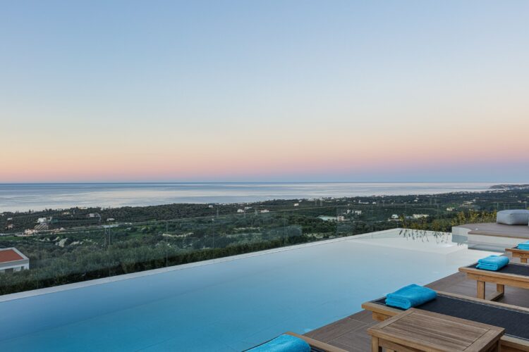 Villa Yara Luxus Ferienhaus Kreta Mieten Sunset