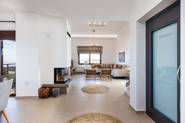 Villa Yara Luxus Ferienhaus Kreta Mieten Wohnzimmer