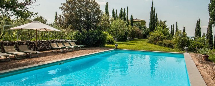 Villa Di Brunello Pool Mit Ausblick Auf Die Umgebung