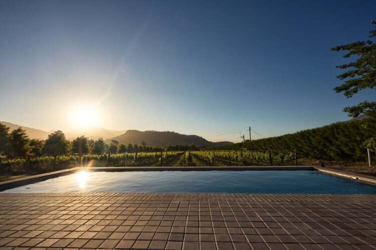 Vinyard Manor House Luxus Ferienhaus Winelands Südafrika Mieten Ausblick