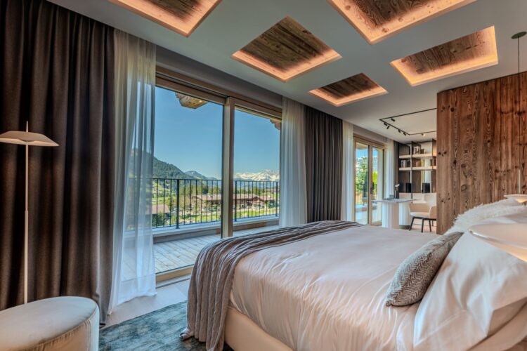 Wellness Chalet Mountain Luxus Ferienhaus Österreich Kitzbühel Mieten Bett