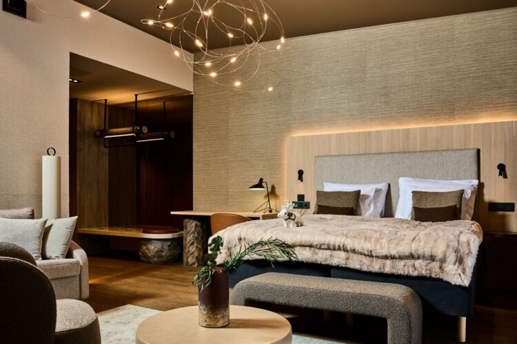 Wilderness Lodge Luxus Ferienhaus Lappland Mieten Doppelbett