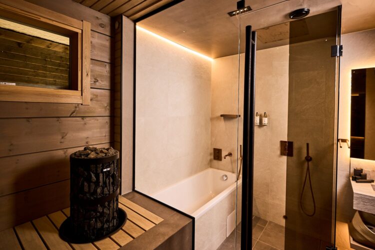Wilderness Lodge Luxus Ferienhaus Lappland Mieten Dusche
