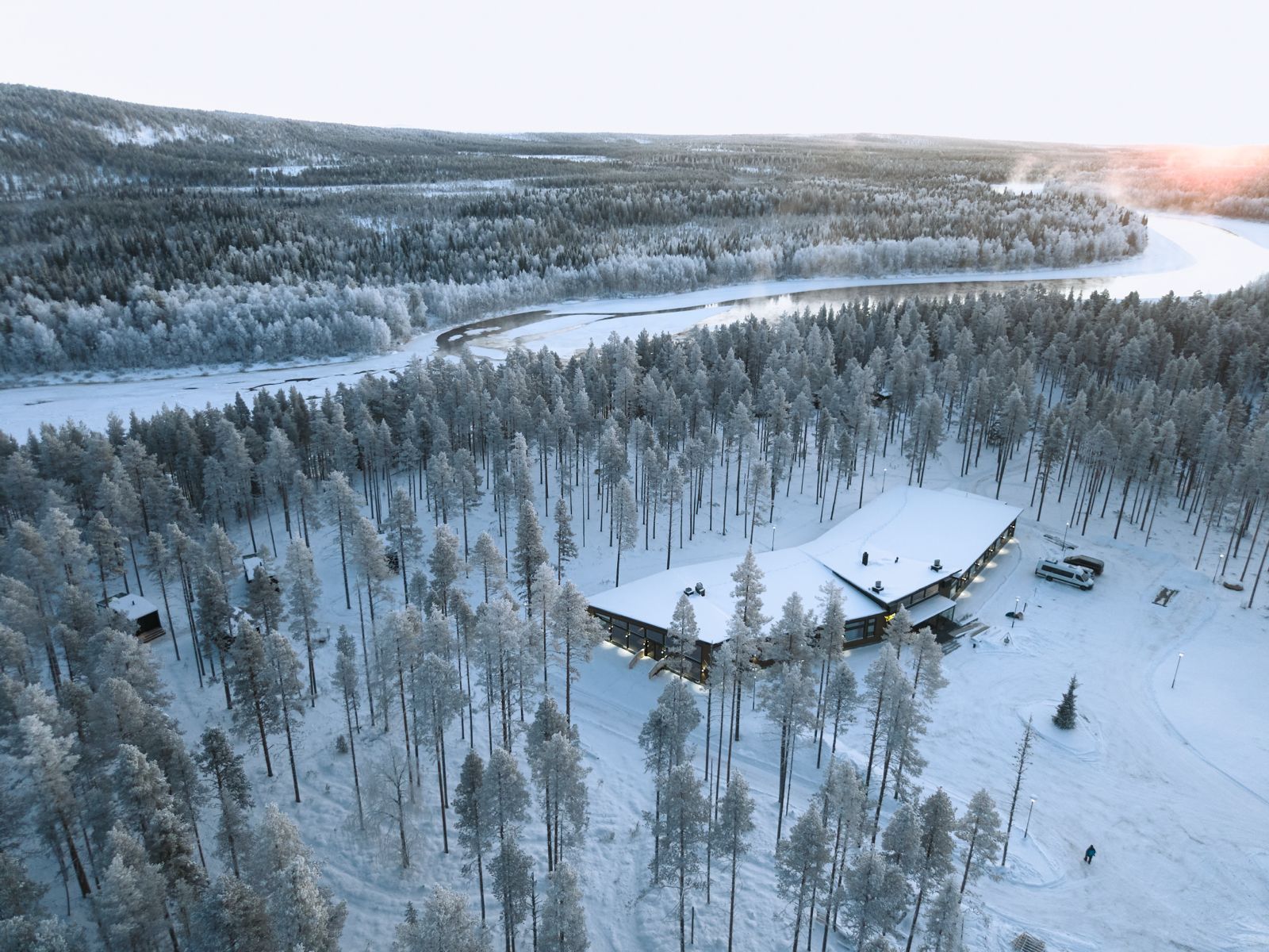Wilderness Lodge Luxus Ferienhaus Lappland Mieten Landschaft
