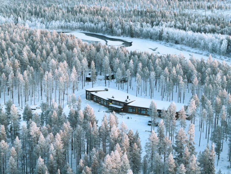 Wilderness Lodge Luxus Ferienhaus Lappland Mieten Wald