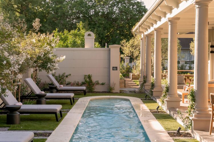 Winelands Escape Luxus Ferienvilla Franschhoek Südafrika Mieten Poolbereich