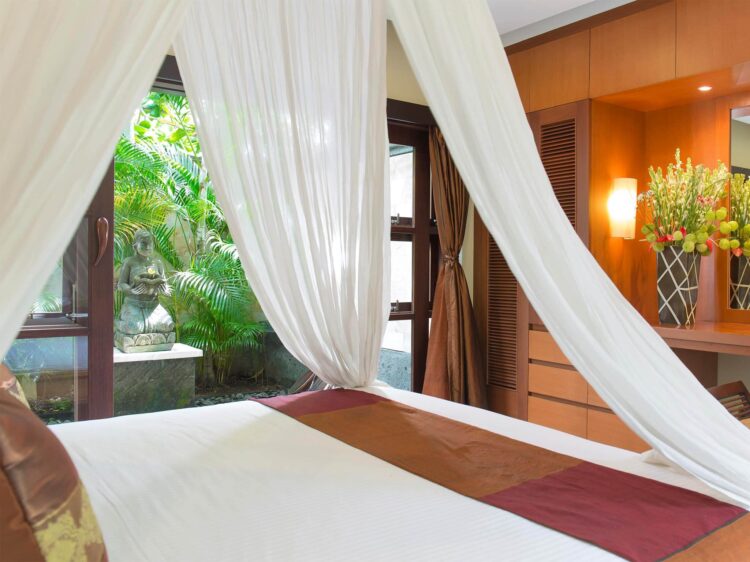 Bayu Gita Ketewel Bali Schlafzimmer Gartenblick Mieten