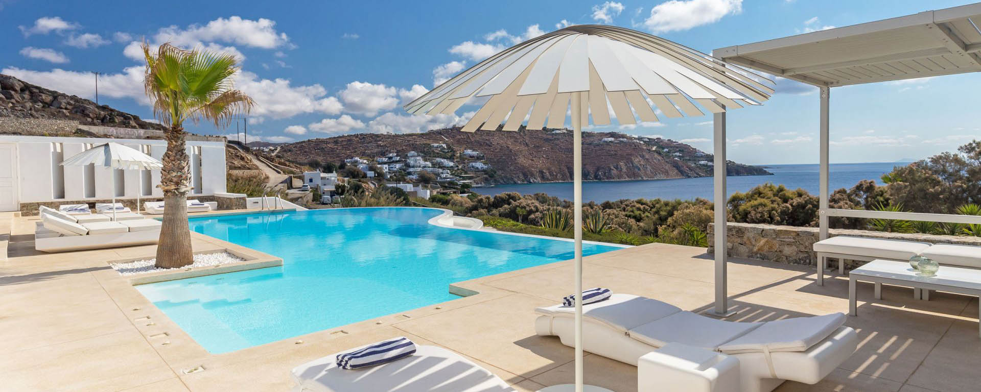 moderne Ferienvilla Mykonos mit Meerblick
