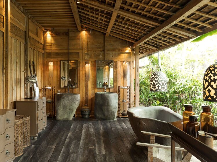Villa Eden Bali Badezimmer Regenwald Dusche Mieten