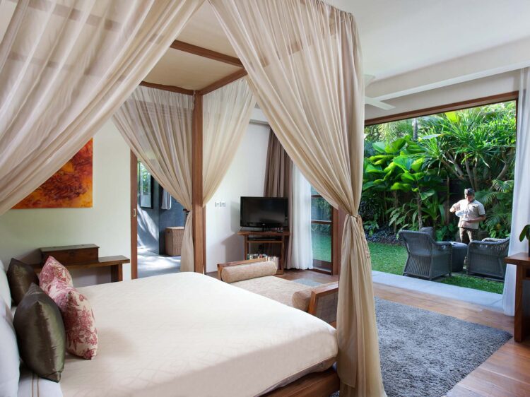 Villa Sarasvati Bali Luxus Schlafzimmer Mieten