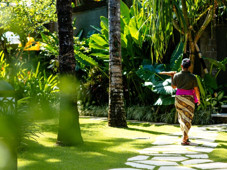 Villa Semarapura Bali Lotusteich Garten Villa Mieten