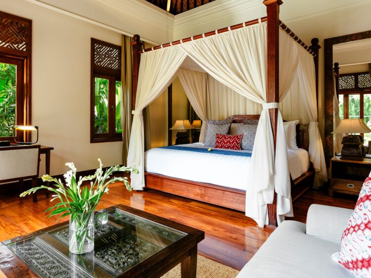 Villa Semarapura Bali Veranda Schlafzimmer Villa Mieten