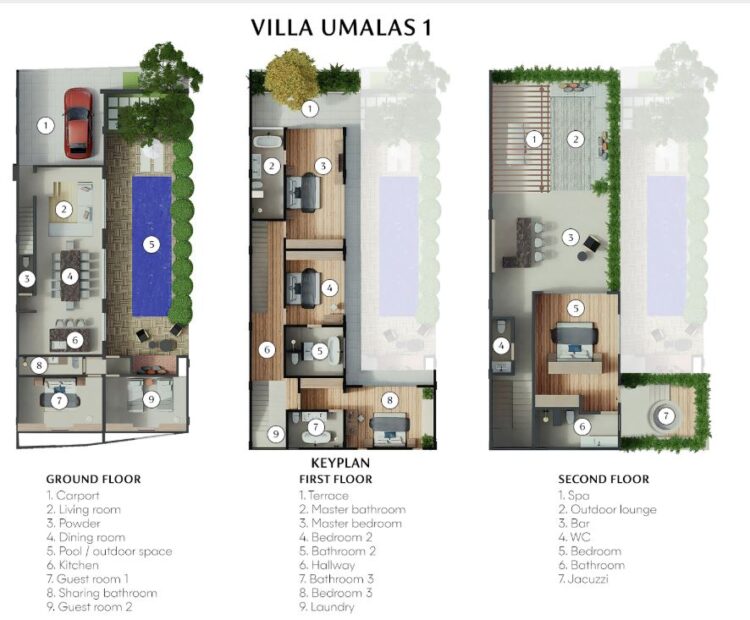 Villa Unna Bali Eingang Luxusvilla Mieten